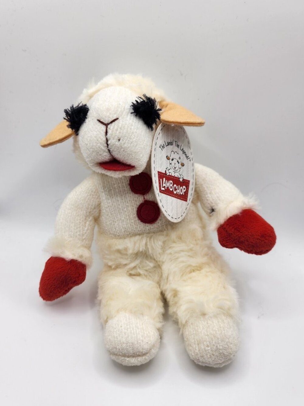 Aurora Lamb Chop with Red Mittens Plush Shari Lewis Lamb 2010 Hang Tag Attached